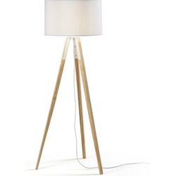 Kave Home - Iguazu staande lamp, wit en hout