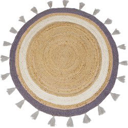 Sem, tapijt beige Ø120cm exclusief kwastjes.