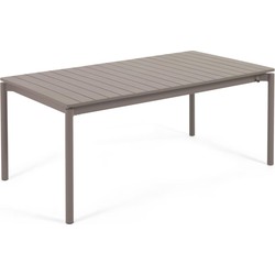 Kave Home - Zaltana uitschuifbare aluminium buitentafel met mat bruine afwerking 180 (240) x 100 cm