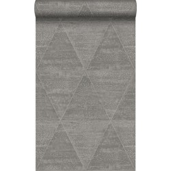 Origin Wallcoverings behang metalen driehoeken industrieel grijs - 53 cm x 10,05 m - 337603