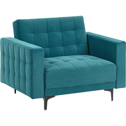 Beliani ABERDEEN - Fauteuil-Blauw-Fluweel