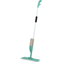 Urban Living Schoonmaak/dweil vloermop met telescoopsteel - uitschuifbaar 85 tot 120 cm - wit/groen - Vloermoppen