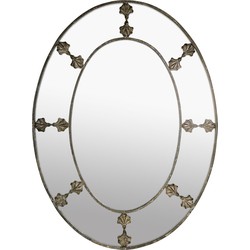 PTMD Famme Ovale Antieke Spiegel -  81 x 3 x 108 cm - Metaal - Zwart
