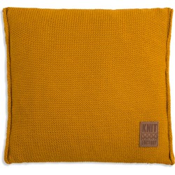 Knit Factory Uni Sierkussen - Oker - 50x50 cm - Inclusief kussenvulling
