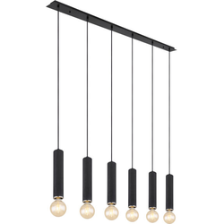Industriële hanglamp Marion - L:145cm - E27 - Metaal - Zwart