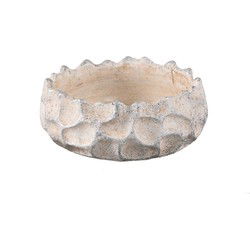 PTMD Bloempot Nima - 30x30x15 cm - Cement - Creme