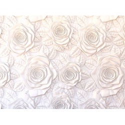 Sanders & Sanders fotobehang bloemen met 3D effect wit - 360 x 270 cm - 600508