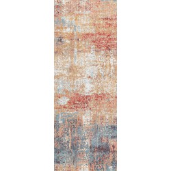  Buitenkleed - Balkon, Terras, Keuken - Modern Abstract Tapijt SAMIRA - Rood/Blauw - 80x220 cm