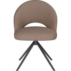 Eetkamerstoel Mick Taupe Metalen Swivel - Giga Meubel