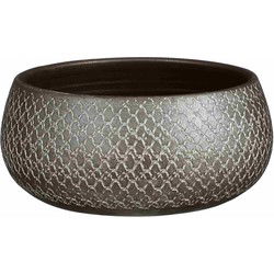 Mica Decorations Bloempot Madeira - 27x27x13 cm - Terracotta - Zilver