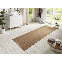 Loper Laagpolig Sisal Look - Geschikt voor Binnen & Buiten - Bruin - 80x500 cm