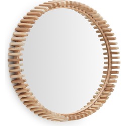Kave Home - Polke spiegel van teakhout Ø 60 cm