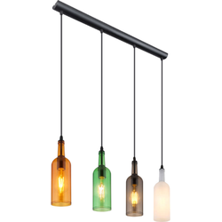 4-lichts flessenlamp met diverse kleuren | Metaal / Glas | LED | Horeca | Woonkamer
