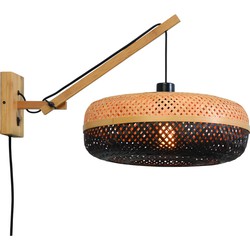 Wandlamp Palawan - Bamboe/Zwart - 55x40x45cm