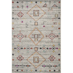 Safavieh Moroccan Boho Tribal Indoor Woven Area Rug, Adirondack Collection, ADR208, in Light Grey & Red, 122 X 183 cm