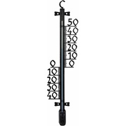 Buitenthermometer - kunststof - 47 cm - zwart - Buitenthermometers