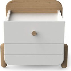 Chevet 1 tiroir blanc et décor chêne L39,4 cm - EDAJ