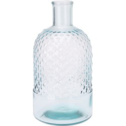 H&S Collection Fles Bloemenvaas Salerno - Gerecycled glas - transparant - D12 x H23 cm - Vazen