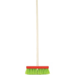 Kinderbezem - Groen - Houten Steel - 80 cm - Kinderspeelgoed - Bezem