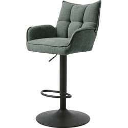 Barstoel Groen Stof - Verstelbaar - Marilla - Set van 2