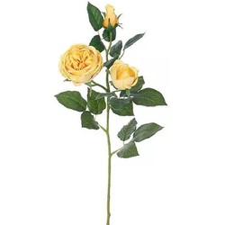 Engelse Roos Tak Geel 64 cm kunstplant