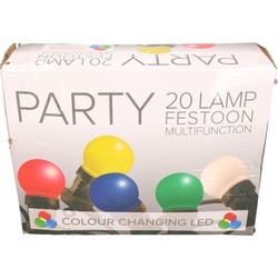 Festoon buiten lichtsnoer 12 meter met gekleurde RGB LED lampjes - Lichtsnoer voor buiten