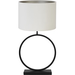 Tafellamp Liva/Velours - Zwart/Off white - Ø40x78,5cm