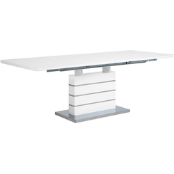 Beliani HAMLER - Eettafel-Wit-MDF, Veiligheidsglas