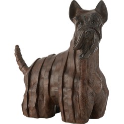 J-line - Scotse Terrier Hond Modern Resine Bruin Large - 44x24.5x46.5cm