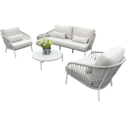 Dolce loungeset camel sand/teak/keramiek incl. natural gravel kussens