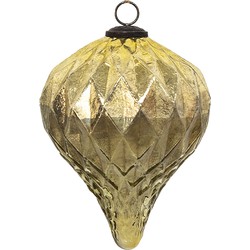 Clayre & Eef Kerstbal XL  Ø 16 cm Goudkleurig Glas Kerstdecoratie