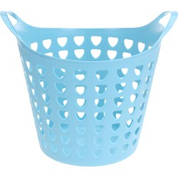 Flexibele wasmand - blauw - 26 liter - kunststof - 40 x 42 cm - Wasmanden