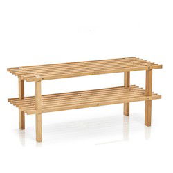 Zeller Schoenenrek - bamboe - 2-laags - 70 x 26 x 30 cm - Schoenenrekken
