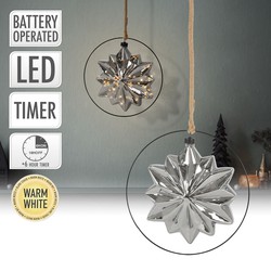 LED Kerstster Ø18 cm Grijs Metaal met Warm Witte LED's