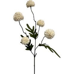 Zijdebloem - Pompon 52cm - White - Wit - 2stuks