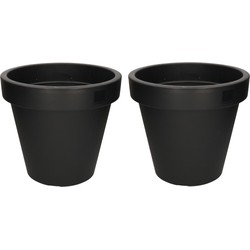 Set van 4x stuks zwarte bloempotten/plantenpotten 35 cm - Plantenpotten