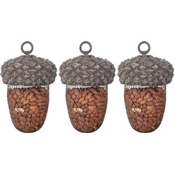 3x Vogelvoerbak eikel aan hanger 22 cm - Vogelvoederhuisjes