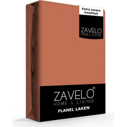 Zavelo Flanel Laken Brique-1-persoons (150x260 cm)