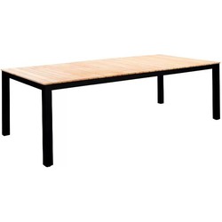 Arashi dining table 220x100cm. alu black/teak - Yoi
