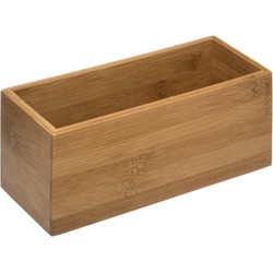 Sieraden/make-up houder/box rechthoek 23 x 9,5 cm van bamboe hout - Make-up dozen