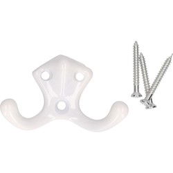 1x Metalen garderobe haakjes / jashaken / kapstokhaakjes 3.9 x 2.2 cm - Kapstokhaken