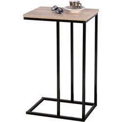 Urban Living Bijzettafel/salontafel Colorado - 40 x 30 x 66 cm - zwart - metaal - banktafeltje - Bijzettafels