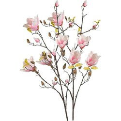 Kunstbloem - 2x - Magnolia - op tak - 105 cm - roze - sierbloemen - Kunstbloemen