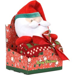 Unique Living - Plush+blanket Xmas Friends 24cm, 90x75cm Santa