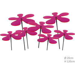 7 stuks! Zonnevangers Lotta Rood-Roze (kleur fuchsia) 120 cm Cazador Del Sol