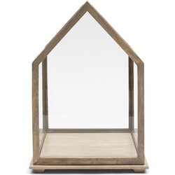 Riviera Maison Vitrine Box houten frame in vorm van huis met stolp - De Saleccia glazen display box met deksel