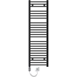 Badkamerradiator Elektrisch met verwarmingselement 900W 400x1500 mm antraciet recht met zijaansluiting