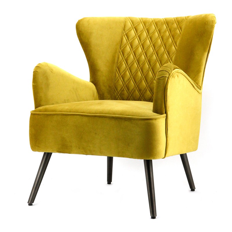 fauteuil daisy fluweel geel 84 x 71 x 82 - 