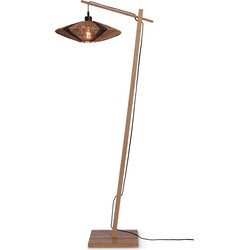 Vloerlamp Iguazu - Bamboe/Jute Naturel/Zwart - 62x40x150cm