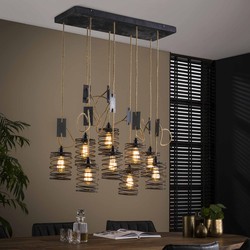 Hoyz | Hanglamp met 9 lampen - Industriële - Hanglamp woonkamer - 9L elevate 5+4